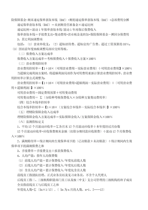 某保险公司年度经营绩效考核方案document7页