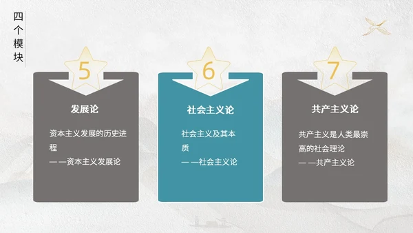灰色鎏金中国风大气马克思主义基本理论概述动态ppt思政课