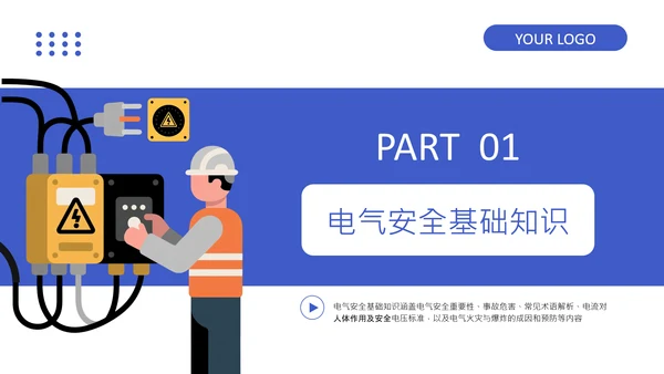 紫色扁平风电气安全知识与设备操作规范培训PPT