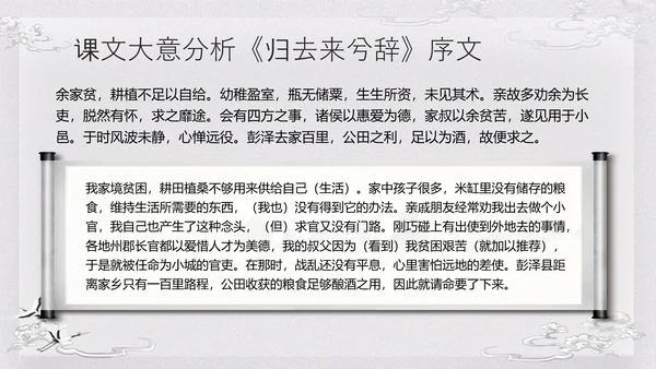 浅色古风归去来兮辞并序高一语文下册PPT课件PPT模板宣传P