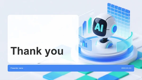 蓝色3D风AI技术项目介绍模板PPT主题