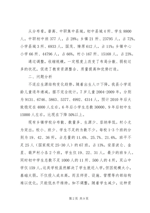 学校布局现状与教育发展存在的矛盾和问题调研报告 (2).docx