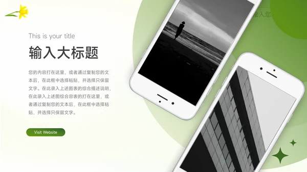 绿色弥散阴影服装品牌介绍PPT模板