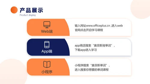 蓝白色简约风外语APP产品介绍