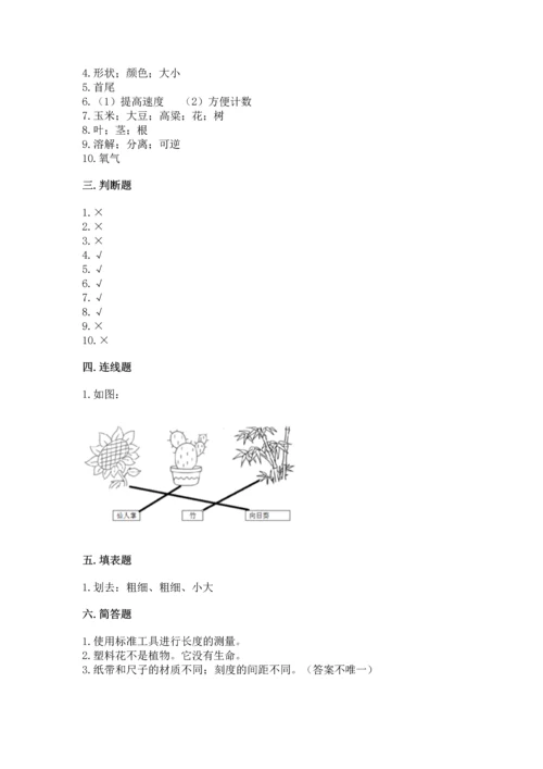 教科版小学一年级上册科学期末测试卷及参考答案【轻巧夺冠】.docx