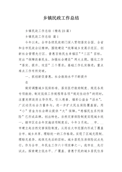 乡镇民政工作总结.docx