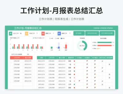 工作计划-月报表总结汇总