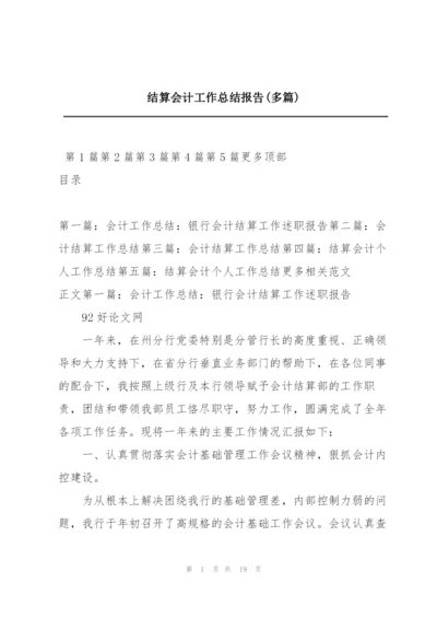 结算会计工作总结报告(多篇).docx