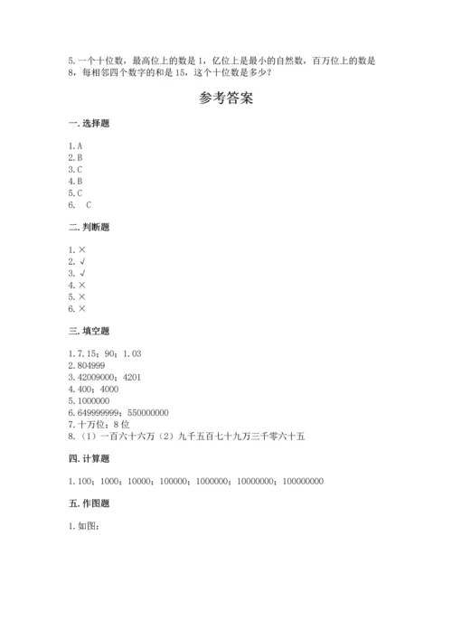 人教版四年级上册数学第一单元《大数的认识》测试卷附答案【b卷】.docx