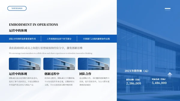蓝色高端商务企业文化宣传通用PPT模板