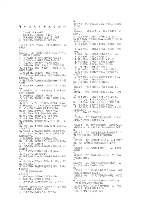 高考常考语文成语精华版