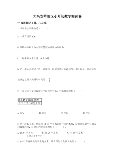 大兴安岭地区小升初数学测试卷及答案1套.docx