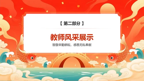 红色国潮风谢师宴主题PPT模板