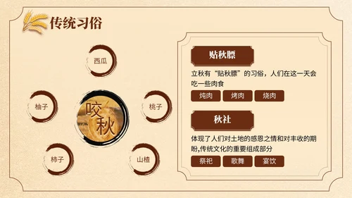 黄色中国风立秋节日学校班会