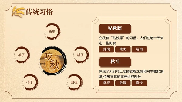 黄色中国风立秋节日学校班会