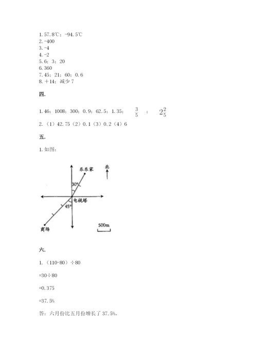 北师大版六年级数学下学期期末测试题及完整答案【网校专用】.docx