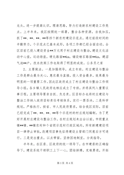 建设局城乡规划管理工作半年总结.docx