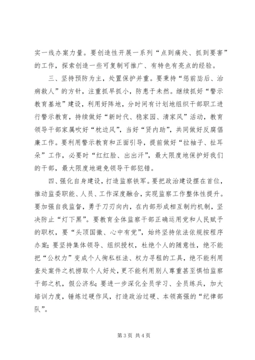 区人大主任在视察监委工作时的讲话.docx