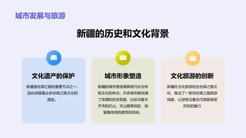 紫色现代商务新疆印象之旅PPT模板