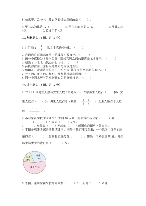 小学六年级上册数学期末测试卷附参考答案【模拟题】.docx