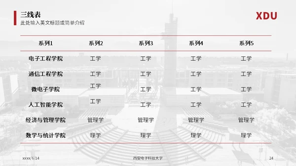 西安电子科技大学论文答辩通用ppt模板
