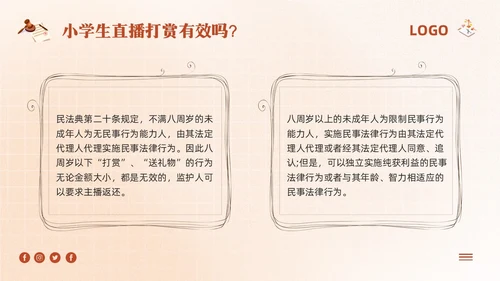 棕色卡通民法典进校园主题宣讲PPT模板宣传PPT动态PP
