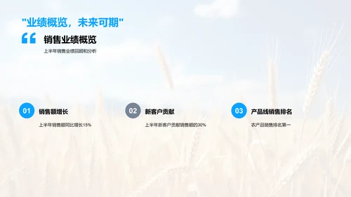 农产销售年中盘点