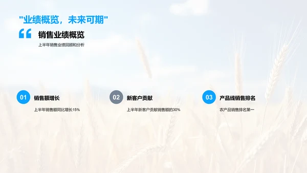 农产销售年中盘点