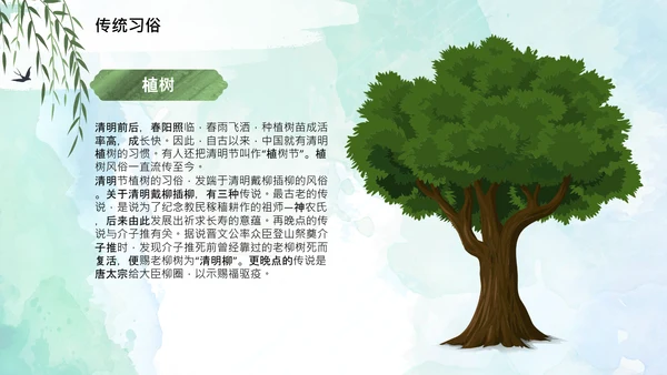 清明节起源习俗文化介绍通用PPT模板