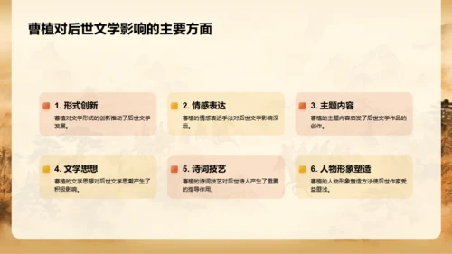 黄色中式国风曹植人物介绍PPT模板