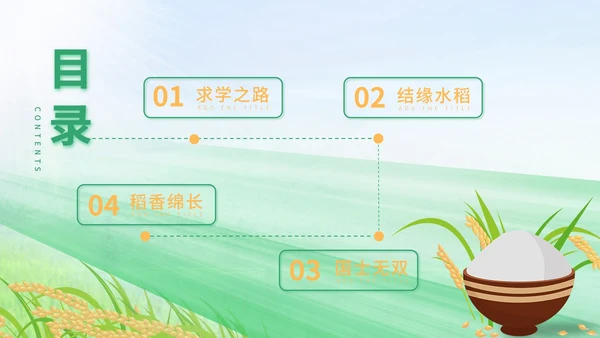 绿色水彩风珍惜粮食教育PPT模板
