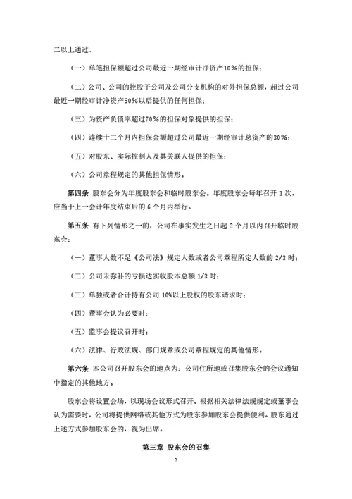 有限公司股东会议事规则