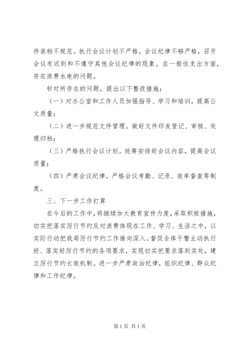 厉行节约反对浪费相关工作自查报告.docx