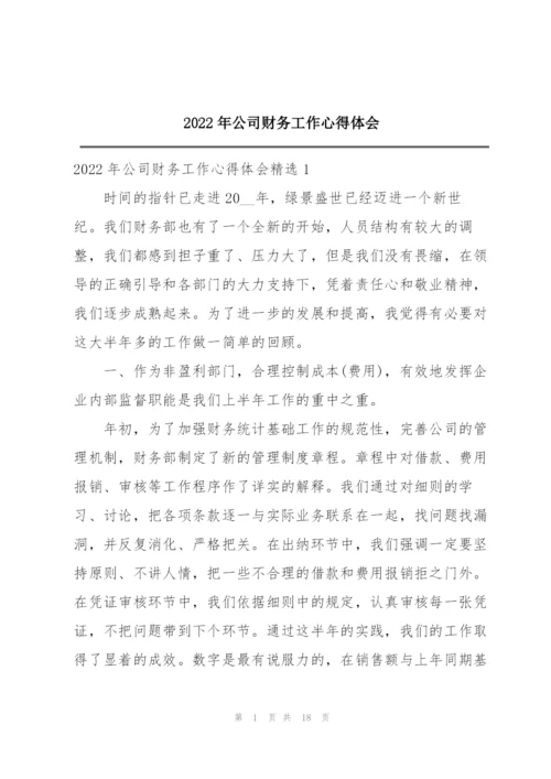 2022年公司财务工作心得体会.docx
