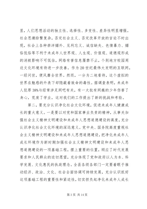 副书记召开净化社会文化会讲话.docx
