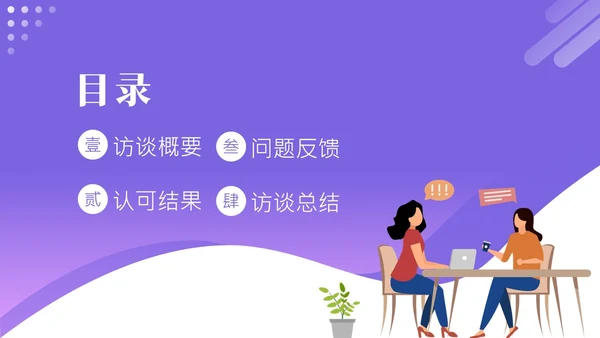 员工访谈工作报告PPT模板人物访谈