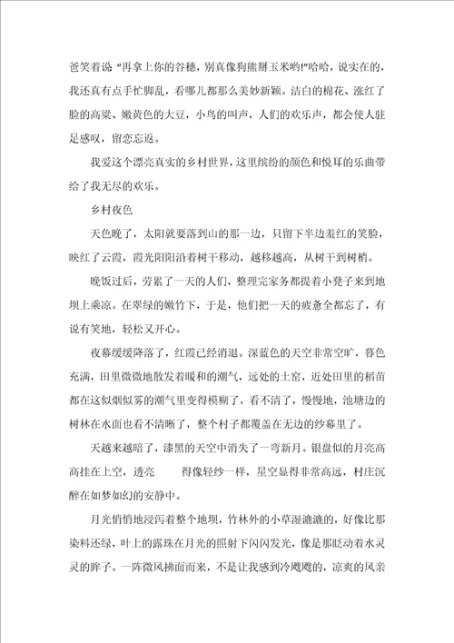 乡村美景作文500字5篇