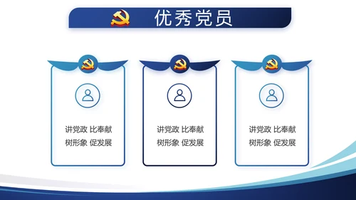 蓝色简约大气党建学习教育活动动态PPT模板