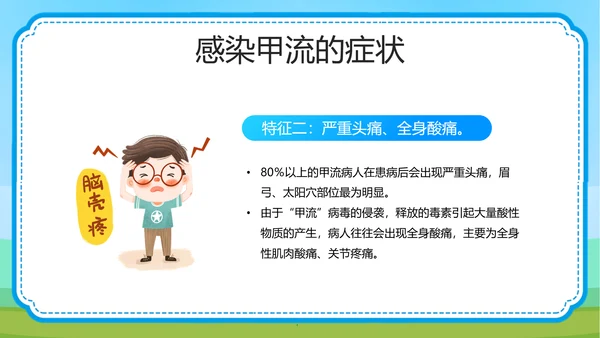 预防甲型流感病毒医学知识PPT模板