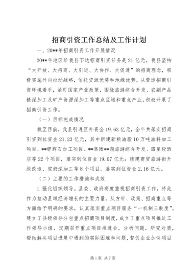 招商引资工作总结及工作计划.docx