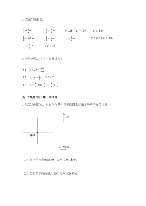 人教版小学六年级上册数学期末测试卷【考点精练】.docx