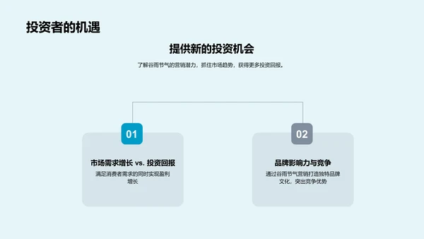 谷雨营销投资分析PPT模板