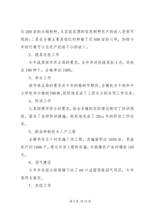 6乡镇农业年终工作总结和工作计划乡镇农业农村工作总结.docx