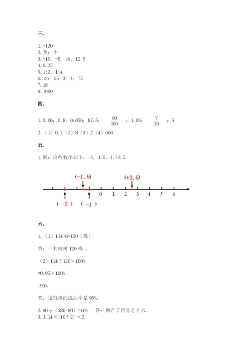 西师大版六年级数学下学期期末测试题带答案（培优b卷）.docx