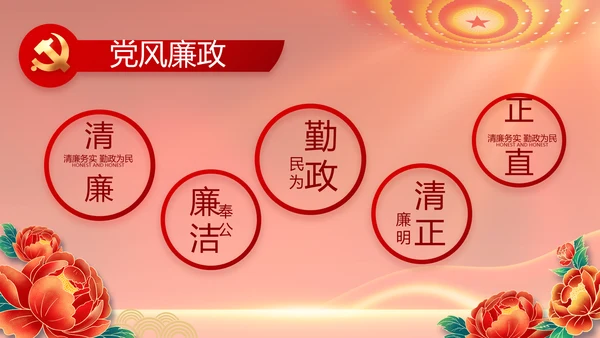 红色大气党建党支部年终述职报告PPT