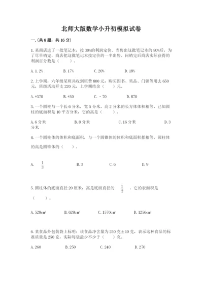 北师大版数学小升初模拟试卷含完整答案【名师系列】.docx