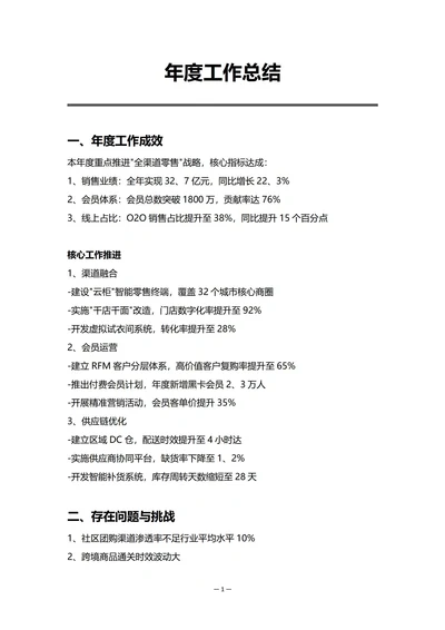 集团企业销售部门年度工作总结