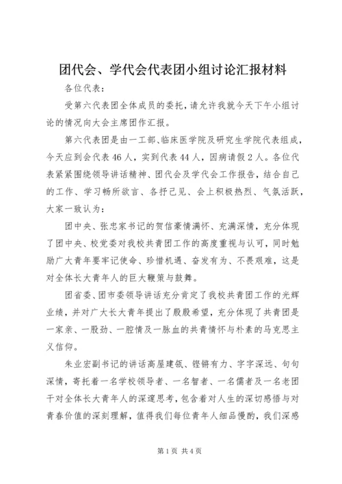团代会、学代会代表团小组讨论汇报材料.docx