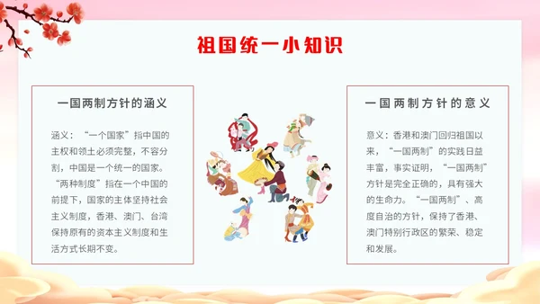 渐变水彩民族团结和祖国统一互帮互助亲如一家主题PPT模板