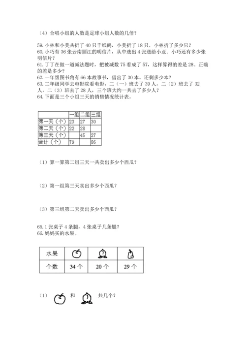 小学二年级上册数学应用题100道及答案【必刷】.docx